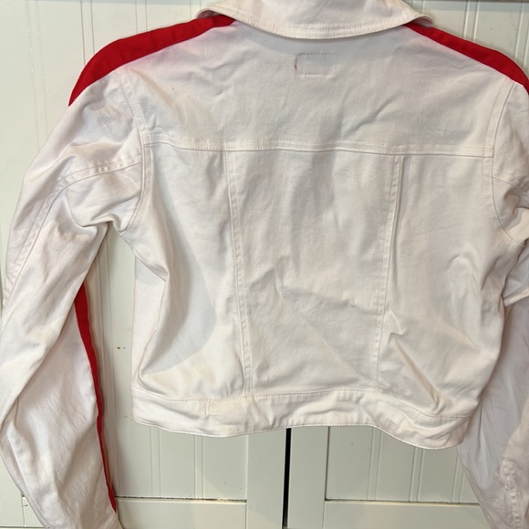 DICKIES💫Dickies Girl Women's Racing White Cropped Jacket - Picture 8 of 11